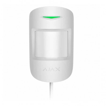 MOTIONPROTECTPLUS-FIBRA-W - Rilevatore di Movimento Cablato a Doppia Tecnologia PIR+ MW da Interno, Colore Bianco - AJAX