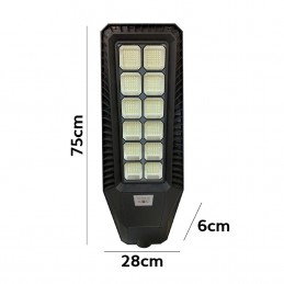 Lampione LED 600W professionale con pannello solare e telecomando