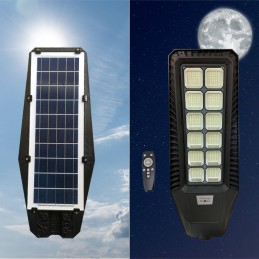 Lampione LED 600W professionale con pannello solare e telecomando