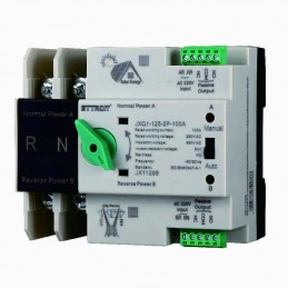 ATS Interruttore Di Trasferimento Automatico A Doppia Alimentazione 2P 100A 220 Vac  6 Moduli DIN JX11299