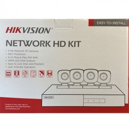 Kit PoE Hikvision 4 Telecamere Ip PoE Full Hd + NVR 4 CH PoE + 4 Cavi Utp + HD1tb NK42E0H-1T(WD)