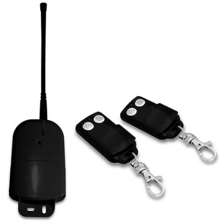 KIT RICEVENTE PER ESTERNO 2 CANALI 2 TELECOMANDI 433 MHZ CANCELLI SERRANDE LUCI
