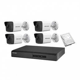 Kit PoE Hikvision 4 Telecamere Ip PoE Full Hd + NVR 4 CH PoE + 4 Cavi Utp + HD1tb NK42E0H-1T(WD)