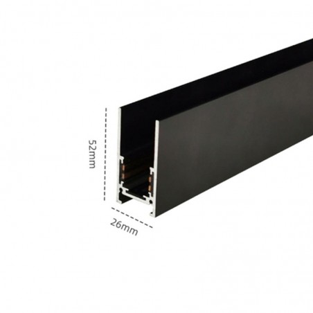 Binario 2 Metri Nero 48V Fissaggio Esterno/Pendente BIN-ES-2M-48V
