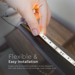 Strip LED SMD5050 7W/m 5m 60 LED/m RGB 12V IP20 10mm Sku 212120