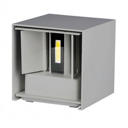 V-TAC Lampada LED da Muro Quadrata Doppio LED COB 11W Colore Grigio Satinato Fascio Luminoso Regolabile 3000K IP65