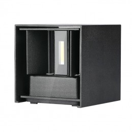 V-TAC Lampada LED da Muro Quadrata Doppio LED COB 11W Colore Nero Satinato Fascio Luminoso Regolabile 3000K IP65