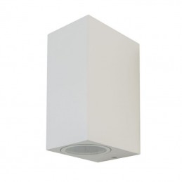 V-TAC Portafaretto LED Doppio da Muro 2*GU10 e GU5.3 (MR16) Quadrato in Alluminio Colore Bianco IP44