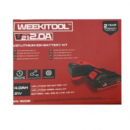 Carica Batteria + Batteria 21V Per Batterie Weekitool