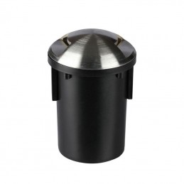 Portalampada da Interramento Calpestabile Rotondo MR16 (Max 20W) Colore Nero e Acciaio con 2 Fasci di Luce IP65 Sku 8568