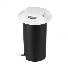 V-TAC Faretto LED Segnapasso a Cilindro da Interramento Calpestabile 1W con 4 Fasci Luminosi Colore Bianco 12V 6500K IP67
