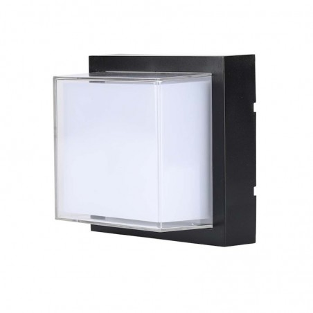 V-TAC Lampada LED da Muro Quadrata 12W 110LM/W Colore Nero 4000K IP65 Sku 218544