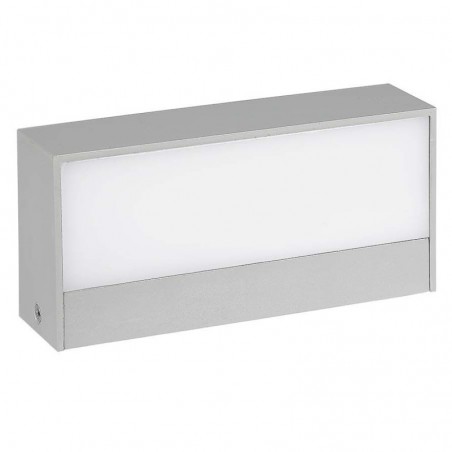 V-TAC Lampada LED da Muro Rettangolare 9W Doppio Fascio Luminoso Colore Grigio 6400K IP65 Sku 218241