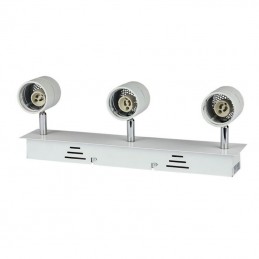 V-TAC Portafaretto LED Triplo da Incasso 3*GU10 e GU5.3 (MR16) Colore Bianco Orientabile Sku 3619