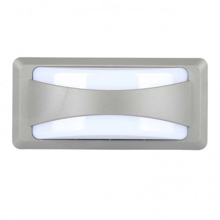V-TAC Lampada LED da Muro Rettangolare 12W Colore Grigio 3000K IP65 Sku 218245