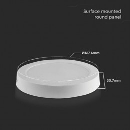 V-TAC Pannello LED 12W Montaggio a Plafone Rotondo 4000K Sku 7874