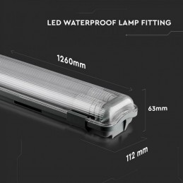 V-TAC Plafoniera LED Doppia Impermeabile 36W 120cm IP65, Tubi led inclusi luce Fredda 6400k