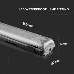V-TAC Plafoniera LED Doppia Impermeabile 44W 150cm 6400K IP65 (Tubi Inclusi) sku 6400