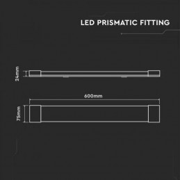 V-TAC PRO Plafoniera LED Chip Samsung Prismatica 20W 120LM/W 60cm 4000K IP20 Sku 20348
