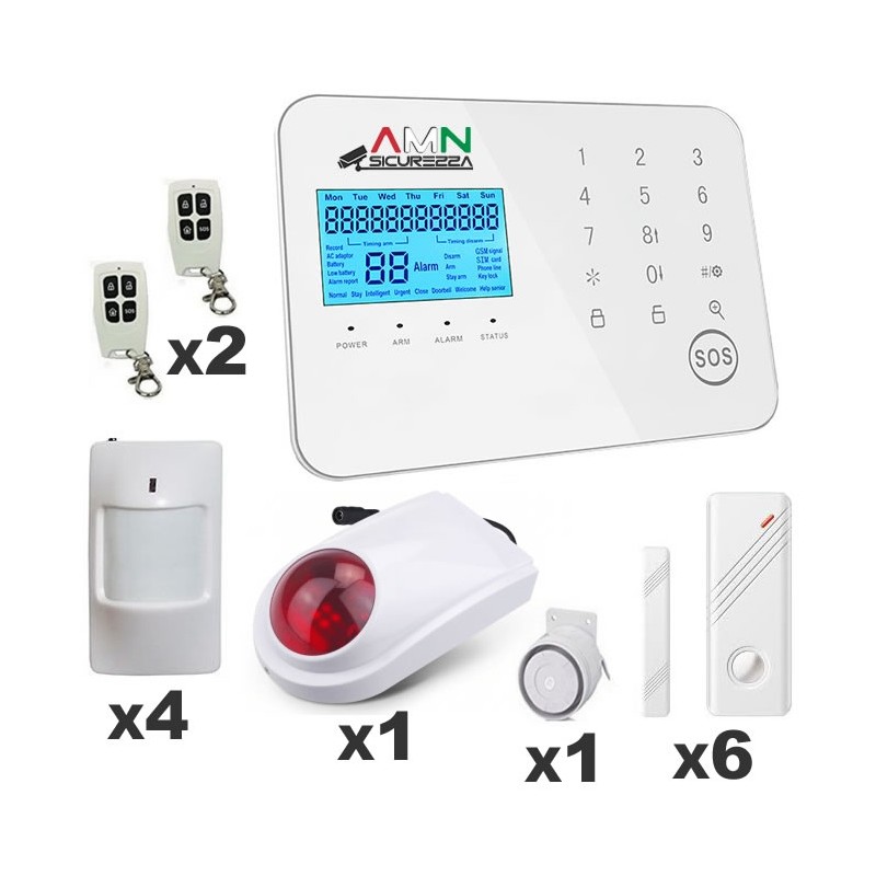 Antifurto domestico senza fili kit allarme da casa wireless sensori Bravo