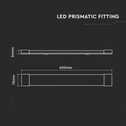 V-TAC PRO Plafoniera LED Chip Samsung Prismatica 20W 120LM/W 60cm 6400K IP20 Sku 20349