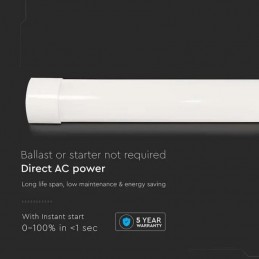 V-TAC Plafoniera LED Prismatica 30W 155LM/W 120cm 4000K Sku 20363