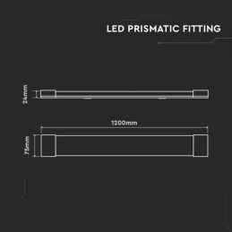 V-TAC PRO Plafoniera LED Chip Samsung Prismatica 40W 120LM/W 120cm 4000K IP20 Sku 20351