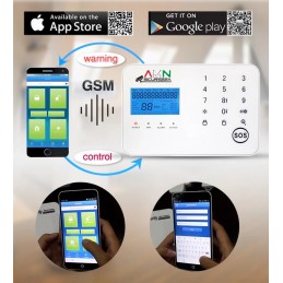 KIT Allarme 10 Pezzi Antifurto Casa Touch Screen Senza fili Wireless Anti Jammer GSM APP