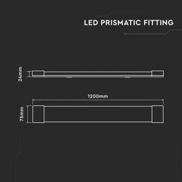 V-TAC Plafoniera LED Prismatica 30W 155LM/W 120cm 6500K Sku 20364