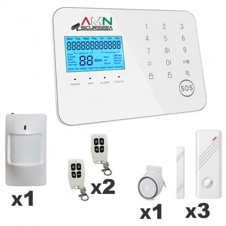 KIT Allarme 10 Pezzi Antifurto Casa Touch Screen Senza fili Wireless Anti Jammer GSM APP