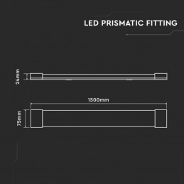 V-TAC Plafoniera LED Prismatica 50W 120LM/W 150cm 6500K Sku 8054 6000 lm