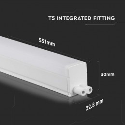 V-TAC PRO Plafoniera LED Chip Samsung Lineare 7W 60cm Raccordabile con Interruttore 4000K SKU 21693