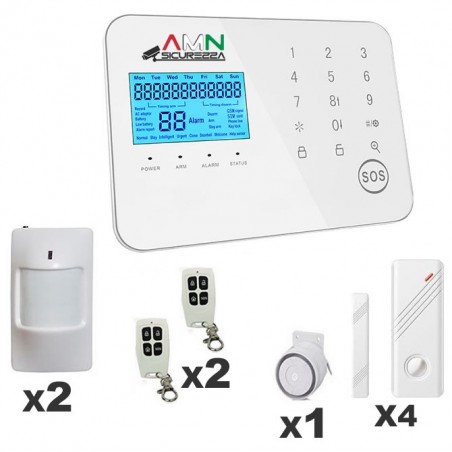 KIT Allarme 11 Pezzi Antifurto Casa Touch Screen Senza fili Wireless Anti Jammer GSM APP