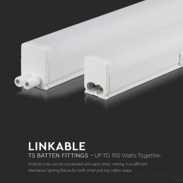 V-TAC PRO Plafoniera LED Chip Samsung Lineare 16W 120cm Raccordabile con Interruttore 6500K SKU 21697