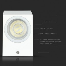 V-TAC Portafaretto LED da Muro Quadrato GU10 (Max 35W) Colore Bianco IP44 Sku 7539