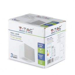 V-TAC Portafaretto LED da Muro Quadrato GU10 (Max 35W) Colore Bianco IP44 Sku 7539