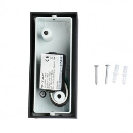 V-TAC Portafaretto LED Doppio da Muro 2*GU10 e GU5.3 (MR16) Arrotondato in Alluminio Colore Nero IP44