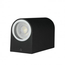 V-TAC Portafaretto LED Doppio da Muro 2*GU10 e GU5.3 (MR16) Arrotondato in Alluminio Colore Nero IP44