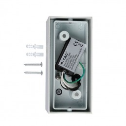 V-TAC Portafaretto LED Doppio da Muro 2*GU10 e GU5.3 (MR16) Quadrato in Alluminio Colore Bianco IP44