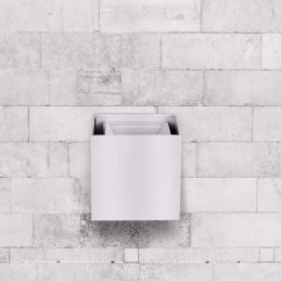 V-TAC Lampada LED da Muro Quadrata Doppio LED COB 11W Colore Bianco Satinato Fascio Luminoso Regolabile 4000K IP65