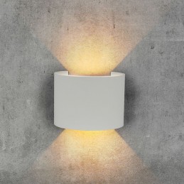 V-TAC Lampada LED da Muro Arrotondata Doppio LED COB 6W 110LM/W Colore Grigio Satinato Fascio Luminoso Regolabile 4000K IP65 Sk