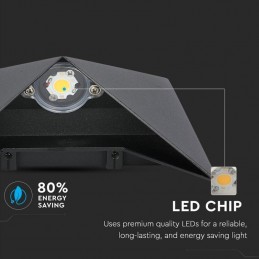 V-TAC Lampada LED da Muro a Tasca 5W 110LM/W Colore Nero 4000K IP65