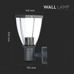 V-TAC Lampada LED da Giardino con Portalampada E27 (max 40W) in Acciaio Inossidabile Colore Nero IP44 Sku 8628