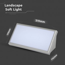 V-TAC Lampada LED da Muro Angolare 20W Colore Grigio Chiaro 4000K IP65 Sku 8237