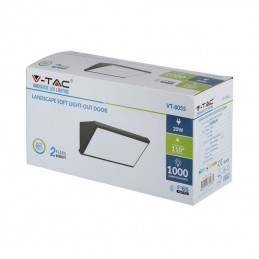 V-TAC Lampada LED da Muro Angolare 20W Colore Grigio Chiaro 4000K IP65 Sku 8237