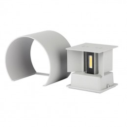 V-TAC Lampada LED da Muro Arrotondata Doppio LED COB 6W 110LM/W Colore Grigio Satinato Fascio Luminoso Regolabile 4000K IP65 Sk