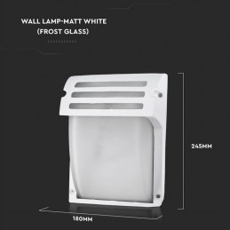 V-TAC Lampada LED da Muro con Portalampada E27 (Max 60W) Colore Bianco Vetro Satinato IP44