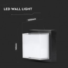 V-TAC Lampada LED da Muro Quadrata 12W 110LM/W Colore Nero 4000K IP65 Sku 218544