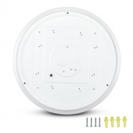 V-TAC Plafoniera LED Rotonda 12W con Interruttore Cambia Colore CCT 3in1 Satinata d: 255mm h: 55mm