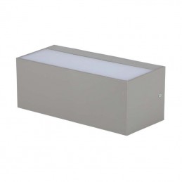 V-TAC Lampada LED da Muro Rettangolare 12W Doppio Fascio Luminoso Colore Grigio 6400K IP65 Sku 218244
